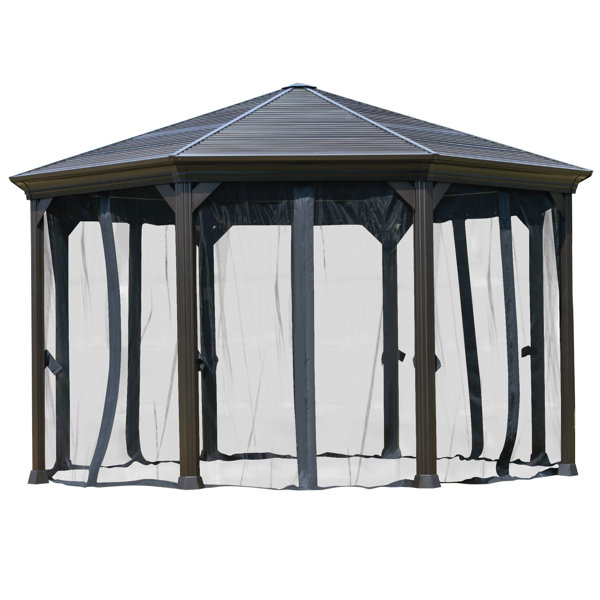 Outsunny 15' X 15' Steel Octagonal Gazebo Canopy With HeavyDuty